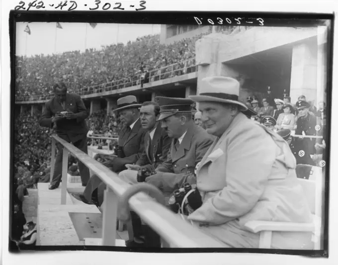 Hitler Watching Olympic Games in Berlin, Germany