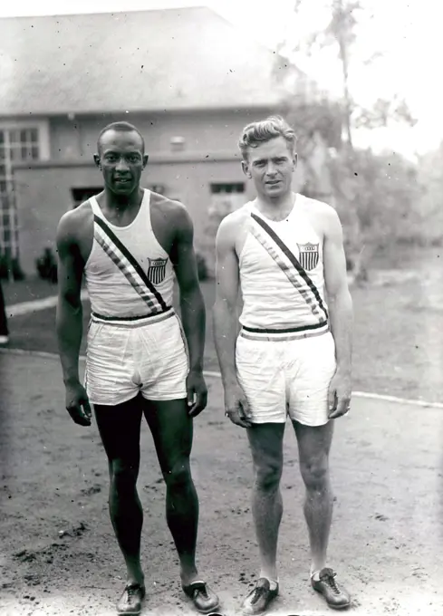 Photograph of Jesse Owens at the 1936 Olympics in Berlin, Germany