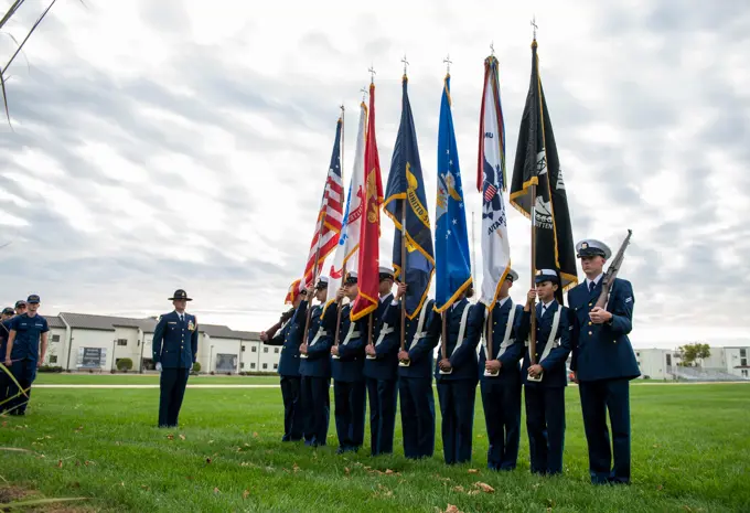 CAPE MAY, N.J. - Personnel at U.S. Coast Guard Training Center Cape May hold a remembrance ceremony for Petty Officer 1st Class Douglas Munro at his statue on the parade field, Sept. 27, 2022.U.S. Coast Guard men and women carry out a wide variety of diverse missions every day. Protecting people and commerce on the sea, protecting the sea itself, and protecting the country from threats aboard. We focus on present-day operations and readiness and strive to be prepared for tomorrow, but certain times compel us, and all Americans, to reflect on our history and heritage. The 80th anniversary of Munros extraordinarily heroic actions at Guadalcanal is such a day.