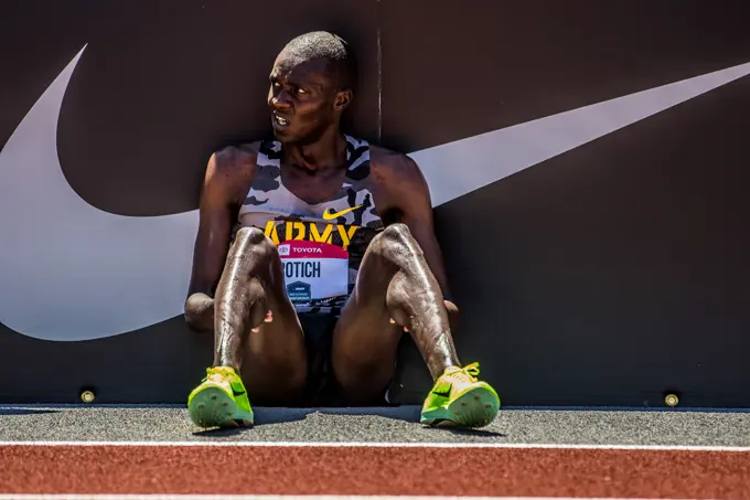 Spc. Anthony Rotich, a Track & Field Soldier-athlete assigned to the World Class Athlete Program, competes in the Men's 3000m Steeplechase at the 2022 USA Track and Field Outdoor Championships, Eugene, Oregon, June 23-26, 2022. Rotich qualified for finals, and placed 5th.