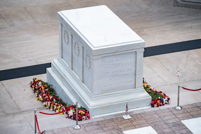 Visitors participate in the first Flowers of Remembrance Day at the Tomb of the Unknown Soldier at Arlington National Cemetery, Arlington, Va., May 28, 2022. Visitors were given the opportunity to cross the plaza and place a flower in front of the Tomb of the Unknown Soldier. This event pays homage to the first official Decoration Day, now known as Memorial Day, which originally took place at the cemetery in 1868 as a way to honor the sacrifices of those who fought and died in the Civil War.