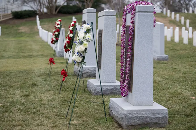 Day of Remembrance. The Space Shuttle Columbia and Space Shuttle Challenger Memorials are seen after a wreath laying ceremony that was part of NASA's Day of Remembrance, Thursday, Jan. 26, 2023, at Arlington National Cemetery in Arlington, Va. Wreaths were laid in memory of those men and women who lost their lives in the quest for space exploration.