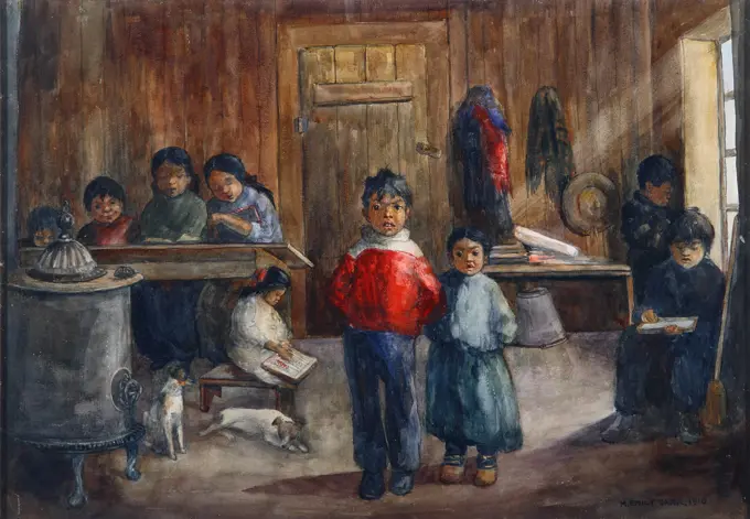 Watercolour - An Aboriginal School House, Lytton, B. C. 1910 Emily Carr (1871-1945)