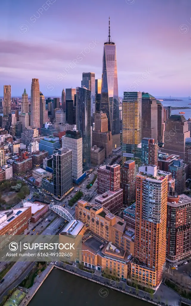 Aerial view of the World Trade Center, Manhattan, New York, USA