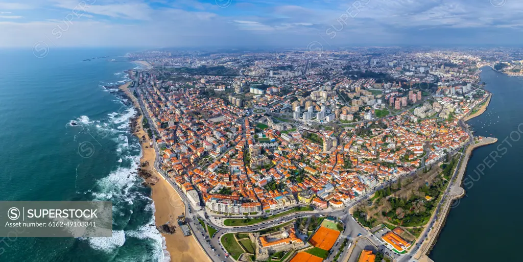 Panoramic aerial view of Porto cityscape, Portugal