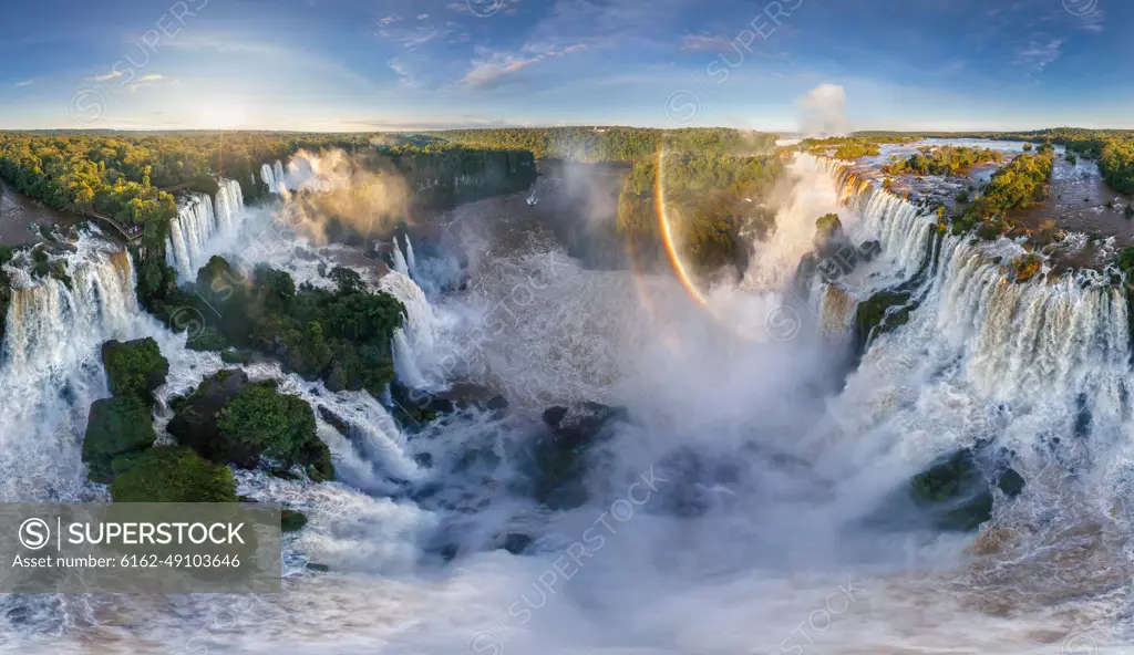 Aerial view of Iguazu falls, Argentina, Brazil