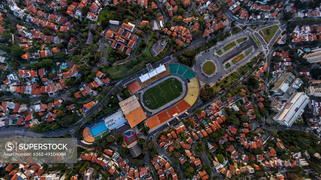 Aerial view of Pacaembu football stadium, Sío Paulo, Brazil