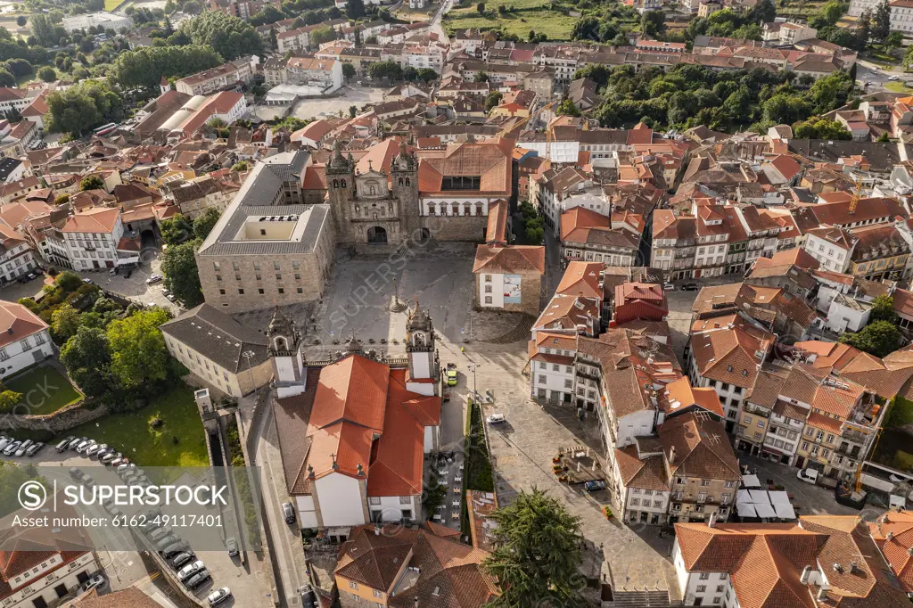 Aerial view of Grao Vasco National Museum in Viseu, Portugal.