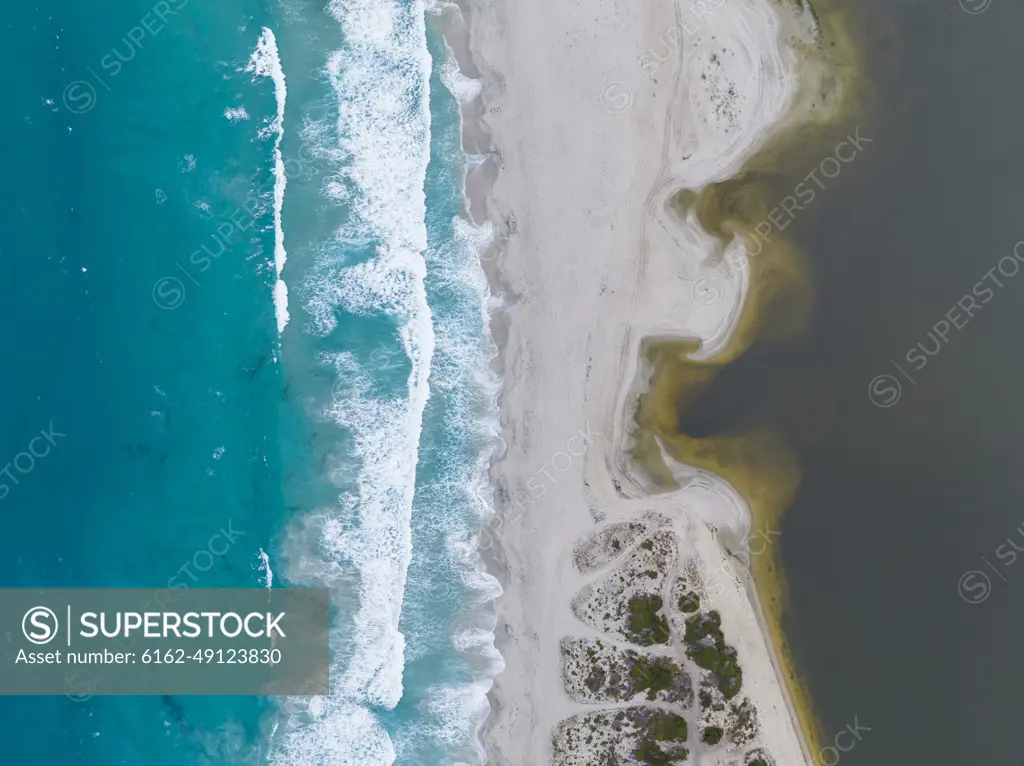 Aerial view of Pallinup Beach, Bremer Bay, Western Australia, Australia.