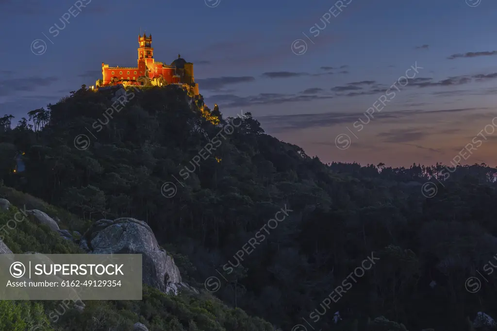 View of Palace of Pena, Sintra, Portugal.