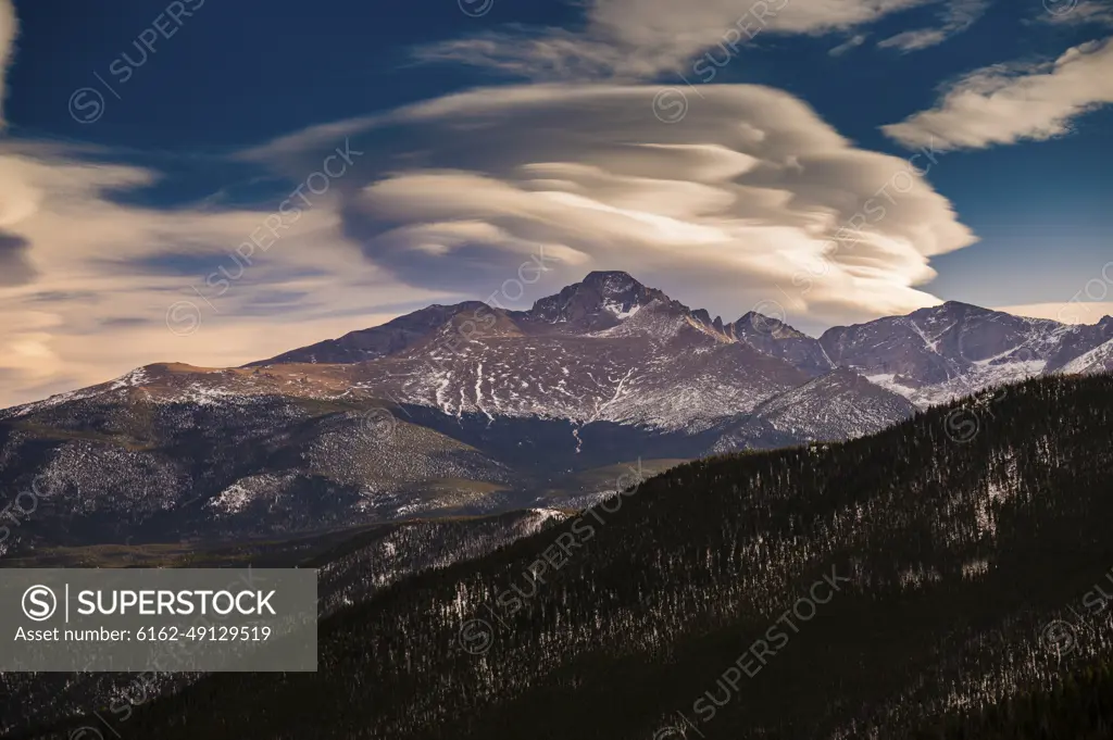 View of Deer Mountain from Many Parks Curve, Rocky Mountain National Park, Colorado, USA.