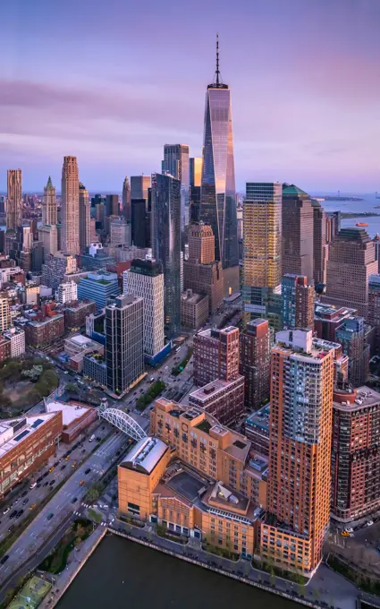 Aerial view of the World Trade Center, Manhattan, New York, USA