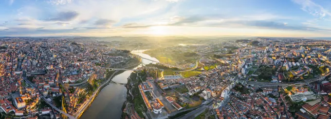 Panoramic aerial view of Porto cityscape, Portugal