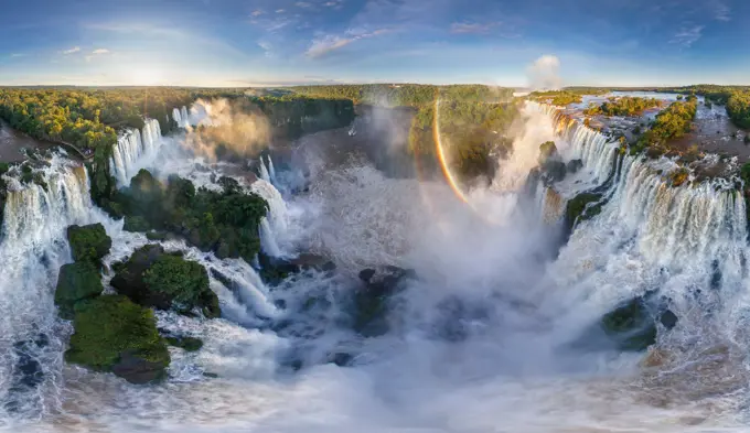 Aerial view of Iguazu falls, Argentina, Brazil