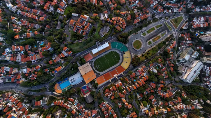 Aerial view of Pacaembu football stadium, Sío Paulo, Brazil