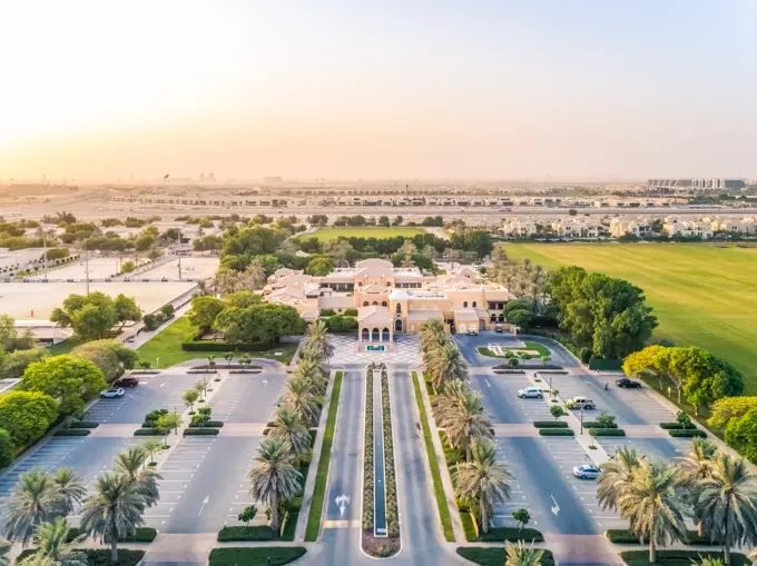 Aerial view of Dubai Polo & Equestrian Club, Dubai, U.A.E.