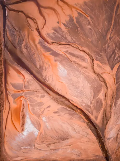 Abstract Aerial view of salt beds. Abstract aerial view of tailings ponds for mining in Western Australia.