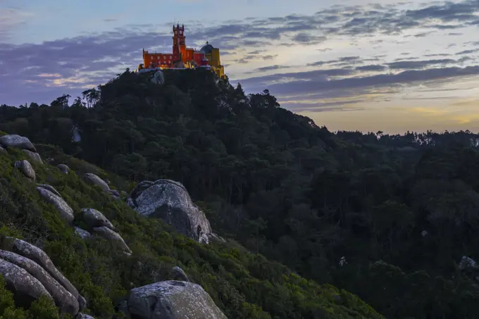 View of Palace of Pena, Sintra, Portugal.