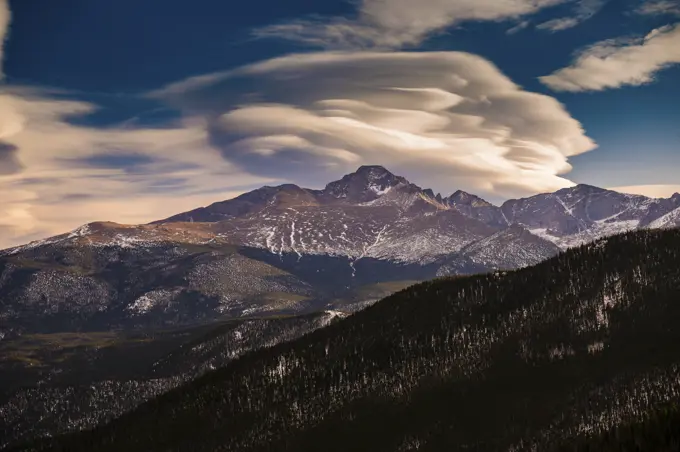 View of Deer Mountain from Many Parks Curve, Rocky Mountain National Park, Colorado, USA.