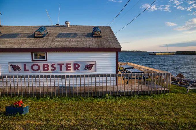 A seafood restaurant in the harbor of Summerside, Prince Edward Island, Canada