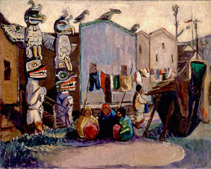 Indian Village at Alert Bay by Emily Carr also known by her native name Klee Wyck.