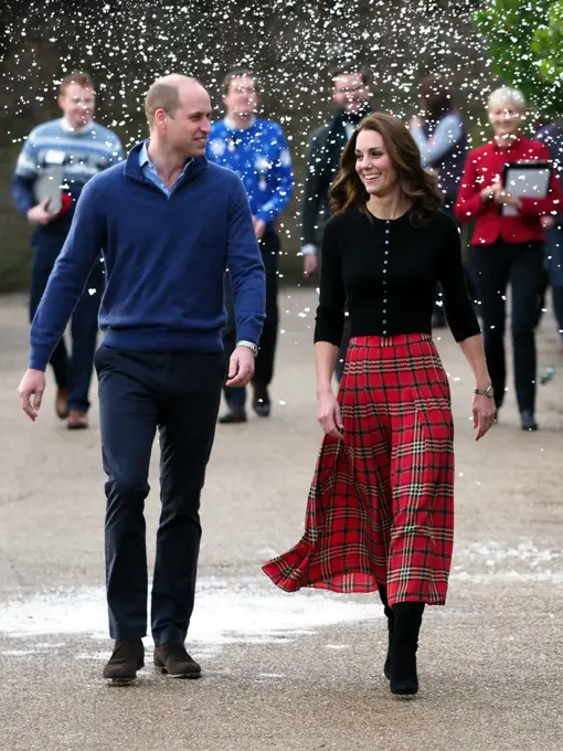 The Duke of Cambridge and Duchess of Cambridge arrive to host a Christmas party for families and children of deployed personnel from RAF Coningsby and RAF Marham serving in Cyprus.  4 December 2018.  Please byline: Vantagenews.com