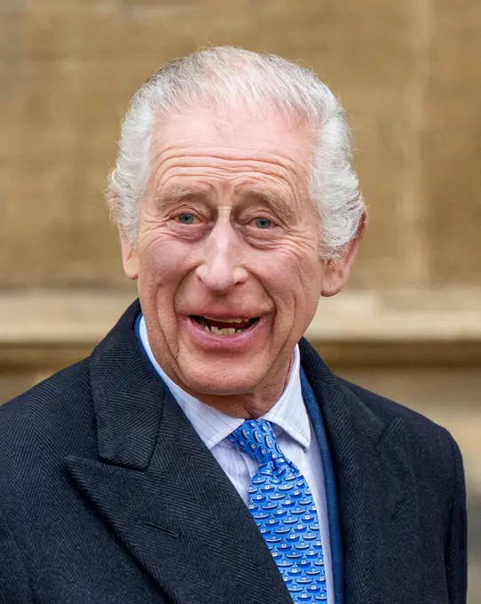 Windsor, England. UK. 31 March, 2024.  King Charles lll attends the traditional Easter Service at St George's Chapel, Windsor Castle .  Credit: Anwar Hussein/Alamy Live News