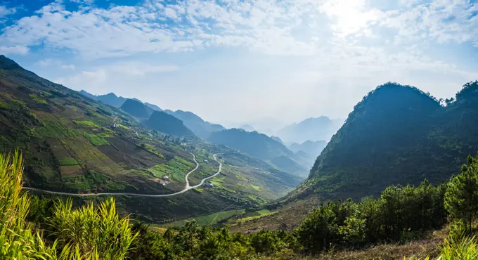 Ha Giang landscape in Northern Vietnam. Ha Giang landscape in Northern Vietnam. Popular Ha Giang Loop tour route scenery in Vietnam Copyright: xZoonar.com/DaixNtx 21249980