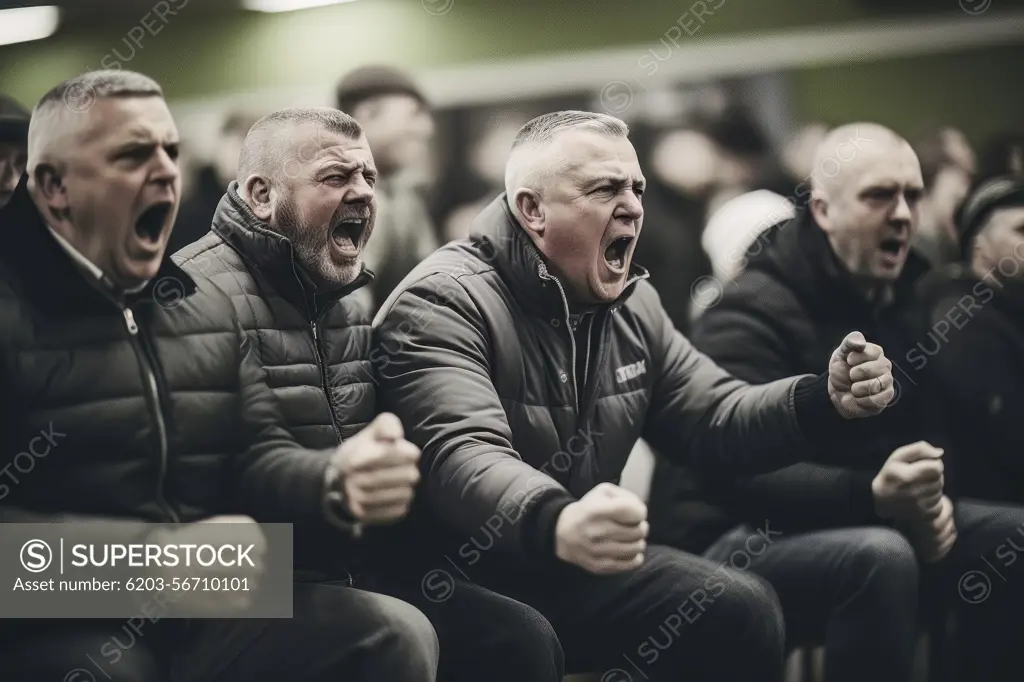 A thrilling image capturing the exhilarating moment as fans on the bench erupt in joyful screams.