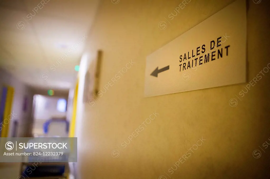 Reportage in the dialysis centre in Leman hospital, Thônon-les-Bains, France. Patients go to this service three times a week, each session lasting 4 h...