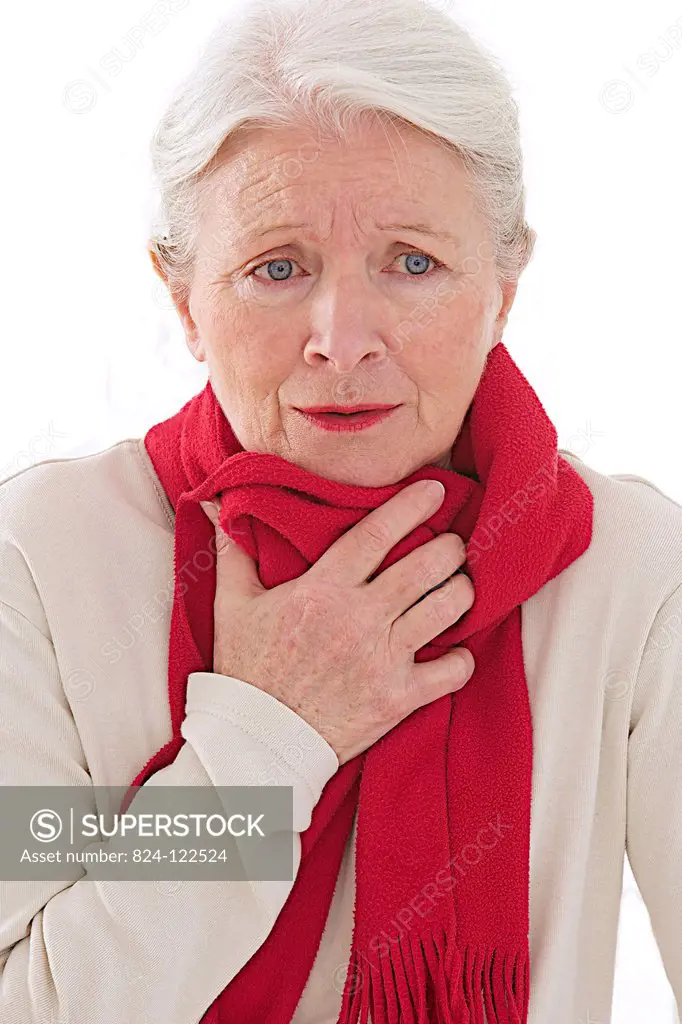 ELDERLY PERSON WITH SORE THROAT