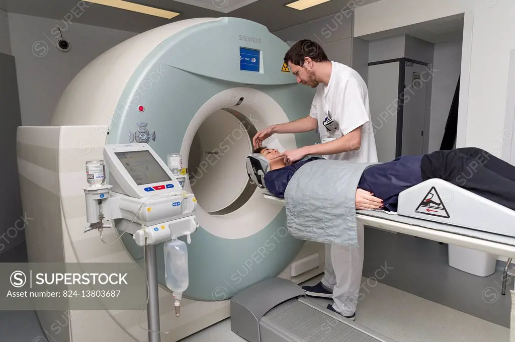 Reportage on PET imaging at the Antoine-Lacassagne Cancer centre in Nice, France. Positron Emission Tomography, or PET scan, is used in diagnosing and...