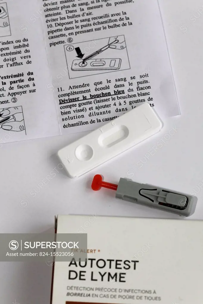 Self-test kit for Lyme disease: early detection kit for Borrelia infections due to a tick bite. This test can detect specific antibodies aimed at the ...