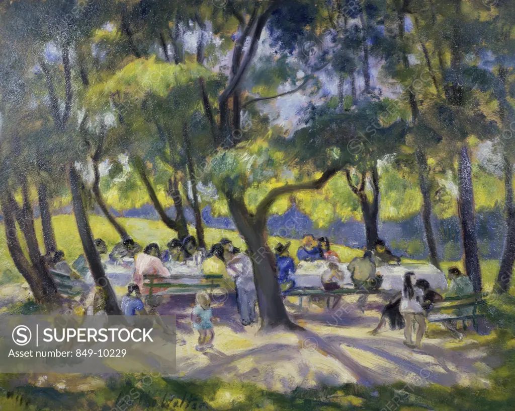 The Picnic Grove by Martha Walter, oil on canvas, 1910, 1875-1976, USA, Pennsylvania, Philadelphia, David David Gallery