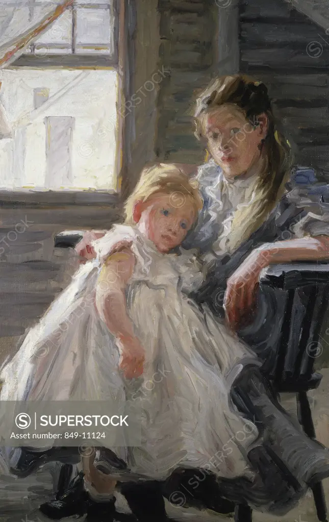 Sisters by Martha Walter, oil on canvas, 1915, 1875-1976, USA, Pennsylvania, Philadelphia, David David Gallery