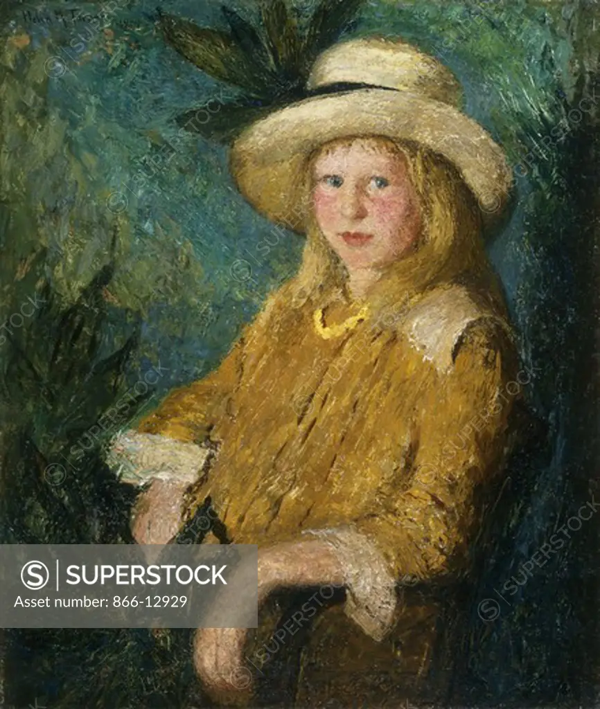 The Straw Hat. Helen Maria Turner (1858-1958). Oil on canvas. Signed and dated 1914. 66.2 x 56cm