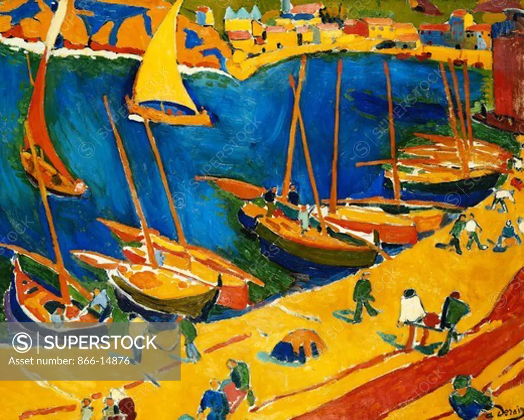 Collioure: The Fishing Port;  Collioure: Le Port de Peche. Andre Derain (1880-1954). Oil on canvas. Painted in 1905. 81.5 x 100 cm.