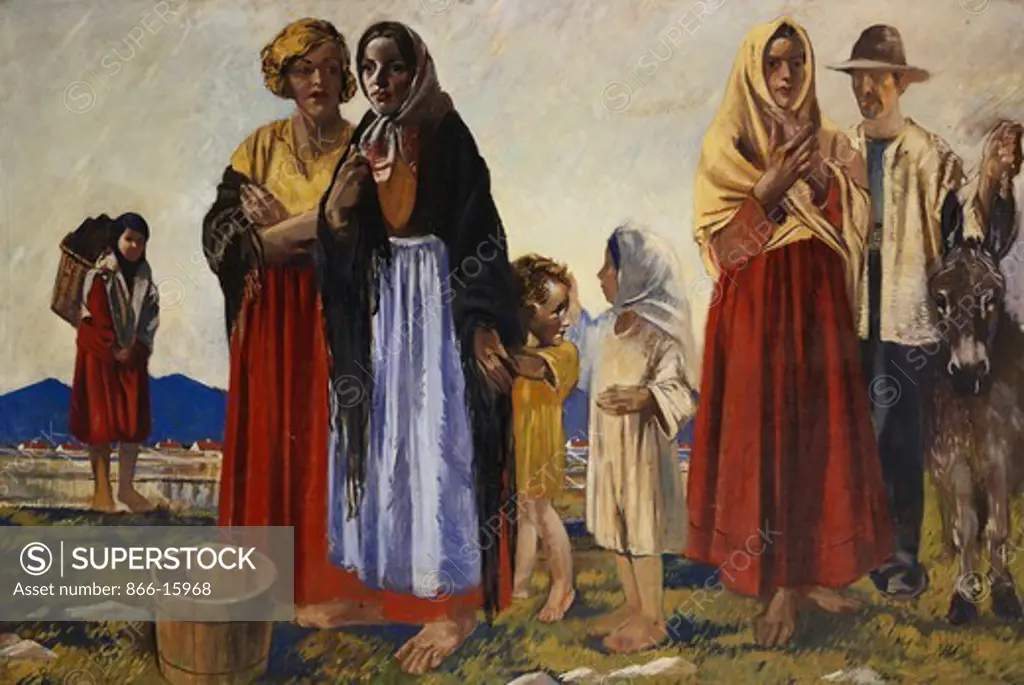 Aran Folk. Maurice Joseph MacGonigal (1900-1979). Oil on canvas laid on panel. 109.2 x 163.1cm