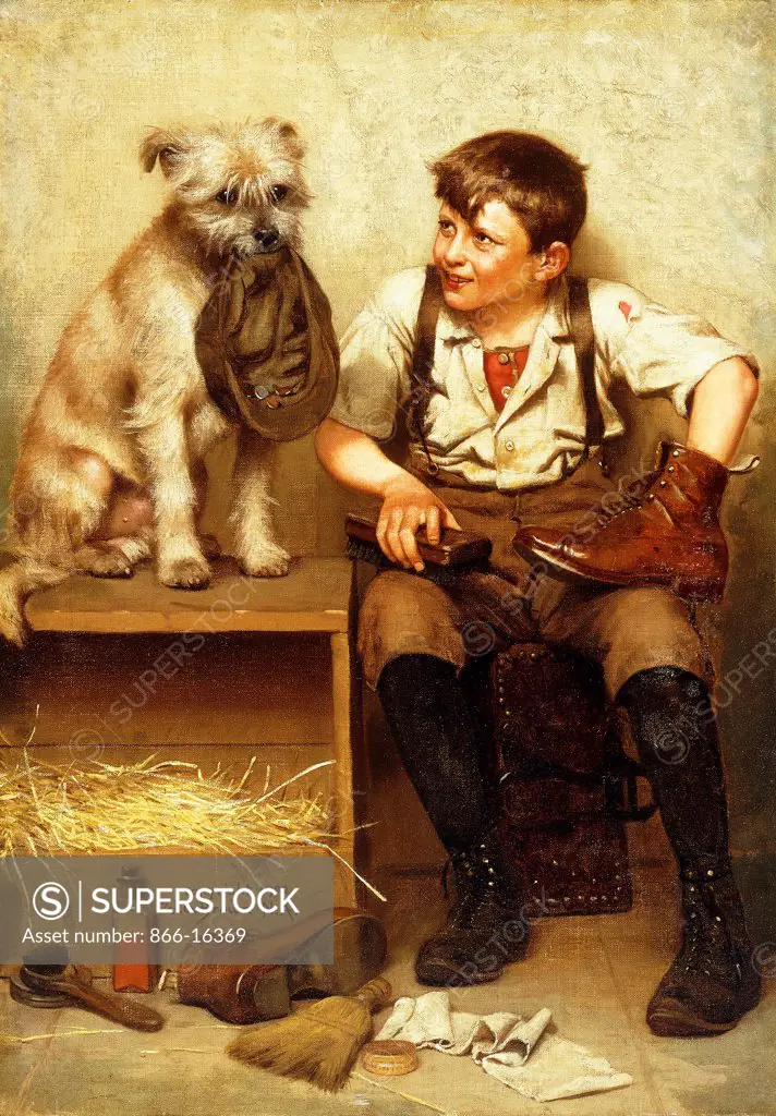 Shoeshine Boy. John George Brown (1831-1913). Oil on canvas. Signed and dated 1902. 61 x 43.2cm.