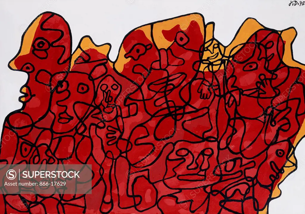 Society Life XXII; Mondanite XXII. Jean Dubuffet (1901-1985). Vinyl paint on canvas. 64.5 x 92cm.