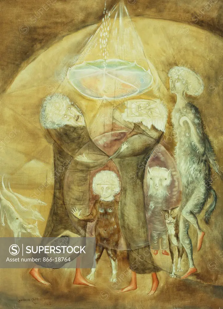 I Saw Their Eyes. Leonora Carrington (1917-2011). Oil over pencil on canvas. Signed and dated 1968. 81.3 x 60.4cm.