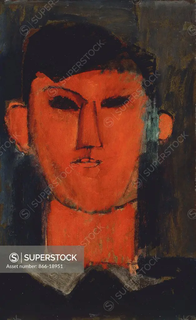 Portrait of Picasso; Ritratto di Picasso. Amadeo Modigliani (1884-1920). Oil on paper. Painted in 1915. 43 x 26.7cm.