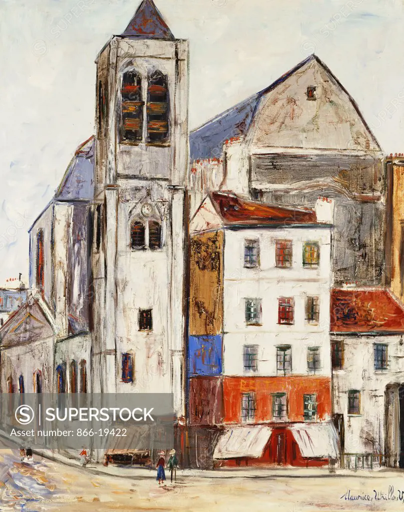 Saint-Nicolas Church at Chardonnet; Eglise Saint-Nicolas du Chardonnet. Maurice Utrillo (1883-1955). Oil on canvas. Painted circa 1936. 81.6 x 65.7cm.