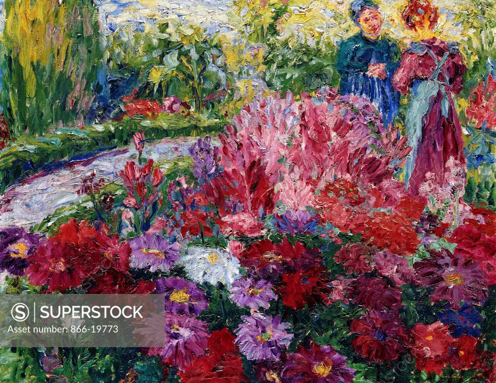 Flower garden; Blumengarten. Emil Nolde (1867-1956). Oil on canvas. Painted in 1908. 65.4 x 82.4cm.