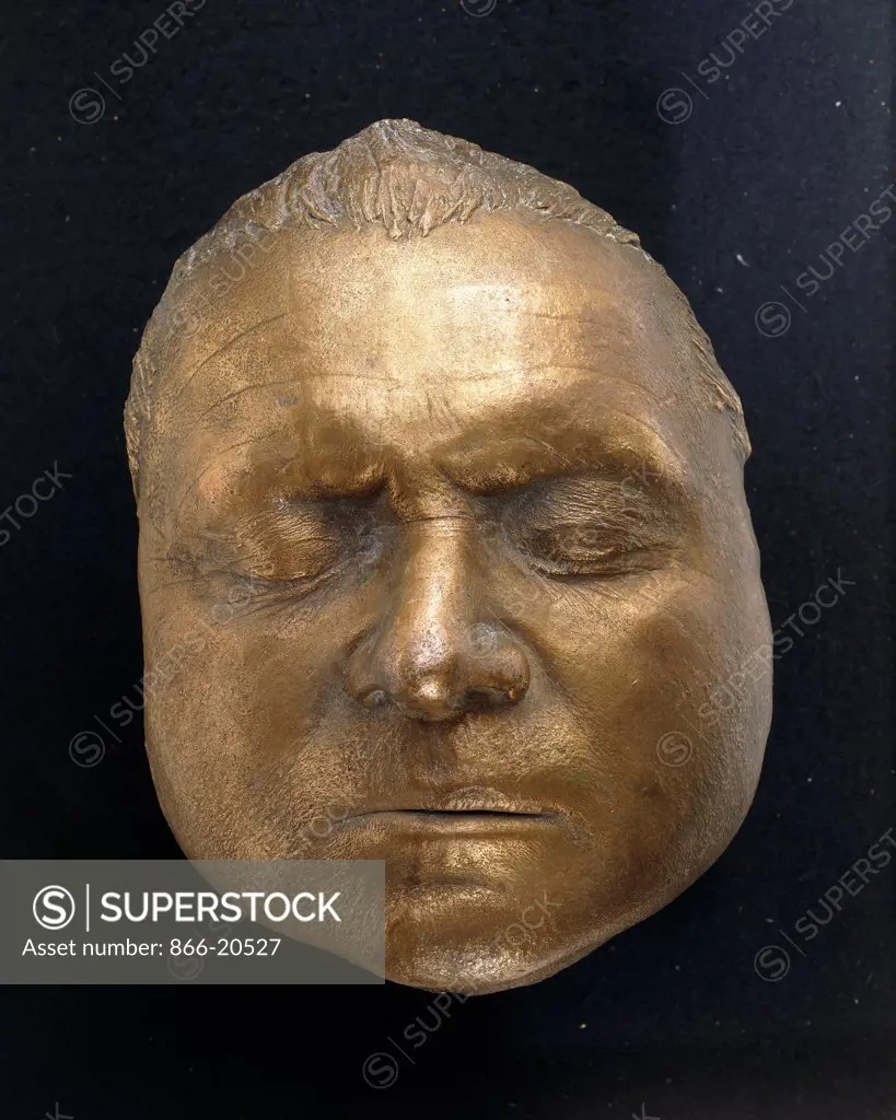 Life Mask of Francis Bacon. Clive Barker (b.1940). Bronze with a gold brown patina. Conceived in 1969. 22cm high.