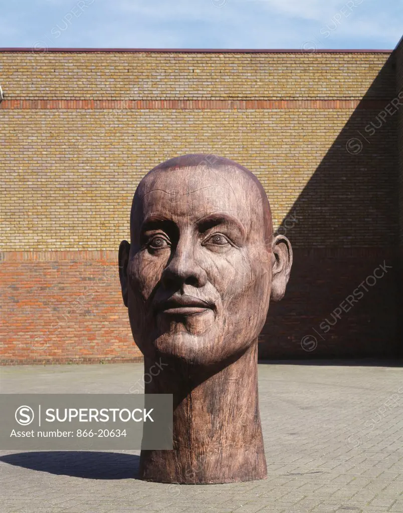 Painted Head. John Davies (b.1946). Resin, fibreglass, stone dust and acrylic paint. Executed in 1985-88; unique. 163.8cm high.