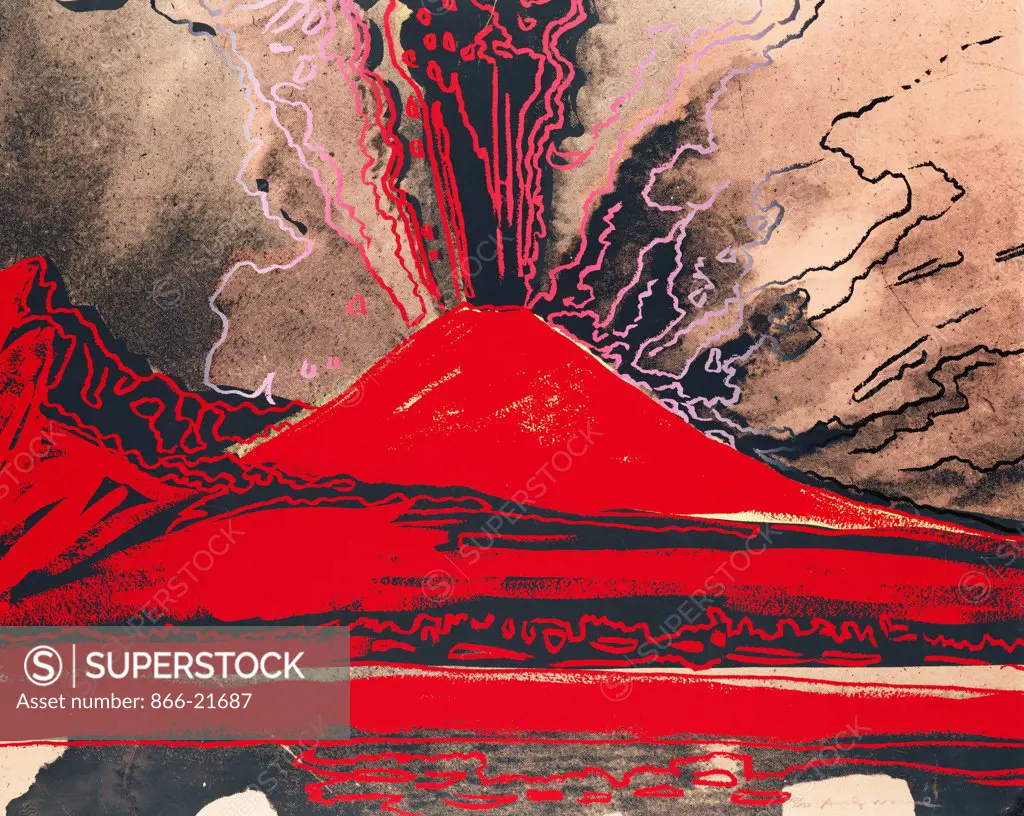 Vesuvius. Andy Warhol (1928-87). Screenprint in colours. Printed in 1985. 80 x 100cm.