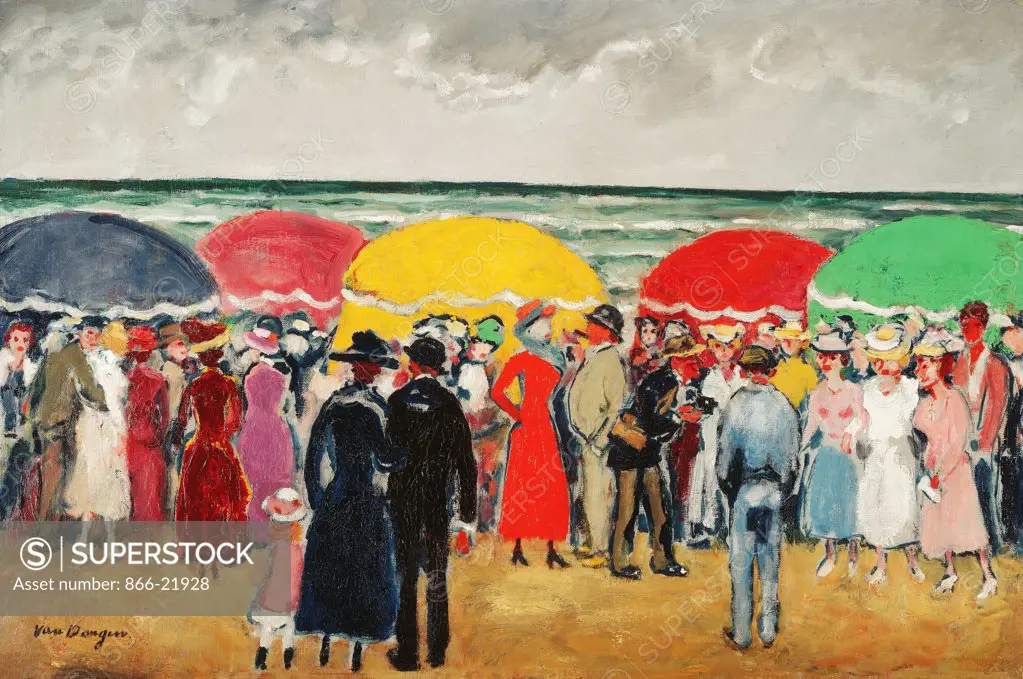 Sunday on the Beach; Dimanche a la Plage. Kees van Dongen (1877-1968). Oil on canvas. 54 x 81cm.