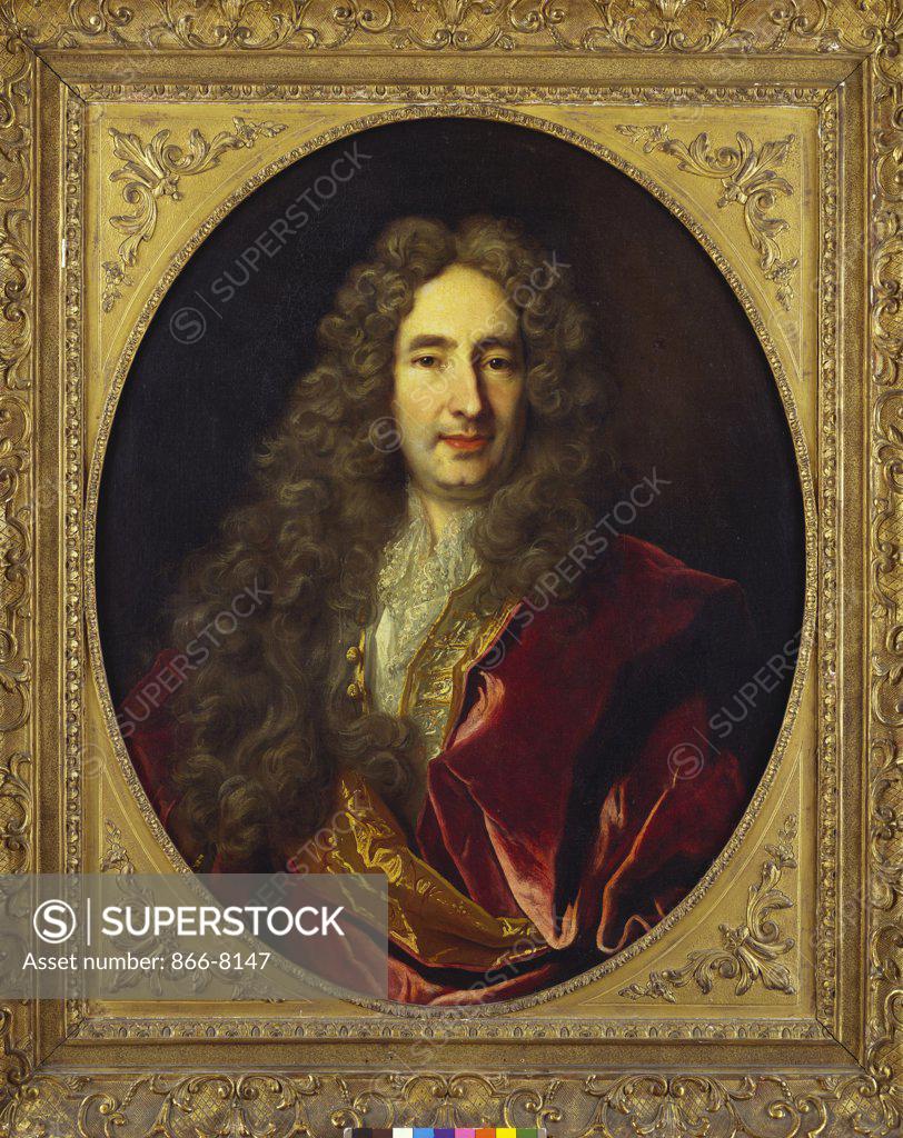 Portrait of French Dramatist, Edme Boursault (1638-1701), in a Red and ...