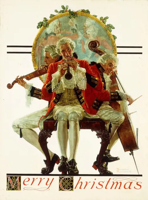 Merry Christmas: Concert Trio. Norman Rockwell (1894-1978). Oil on canvas. 102.4 x 76.3cm.